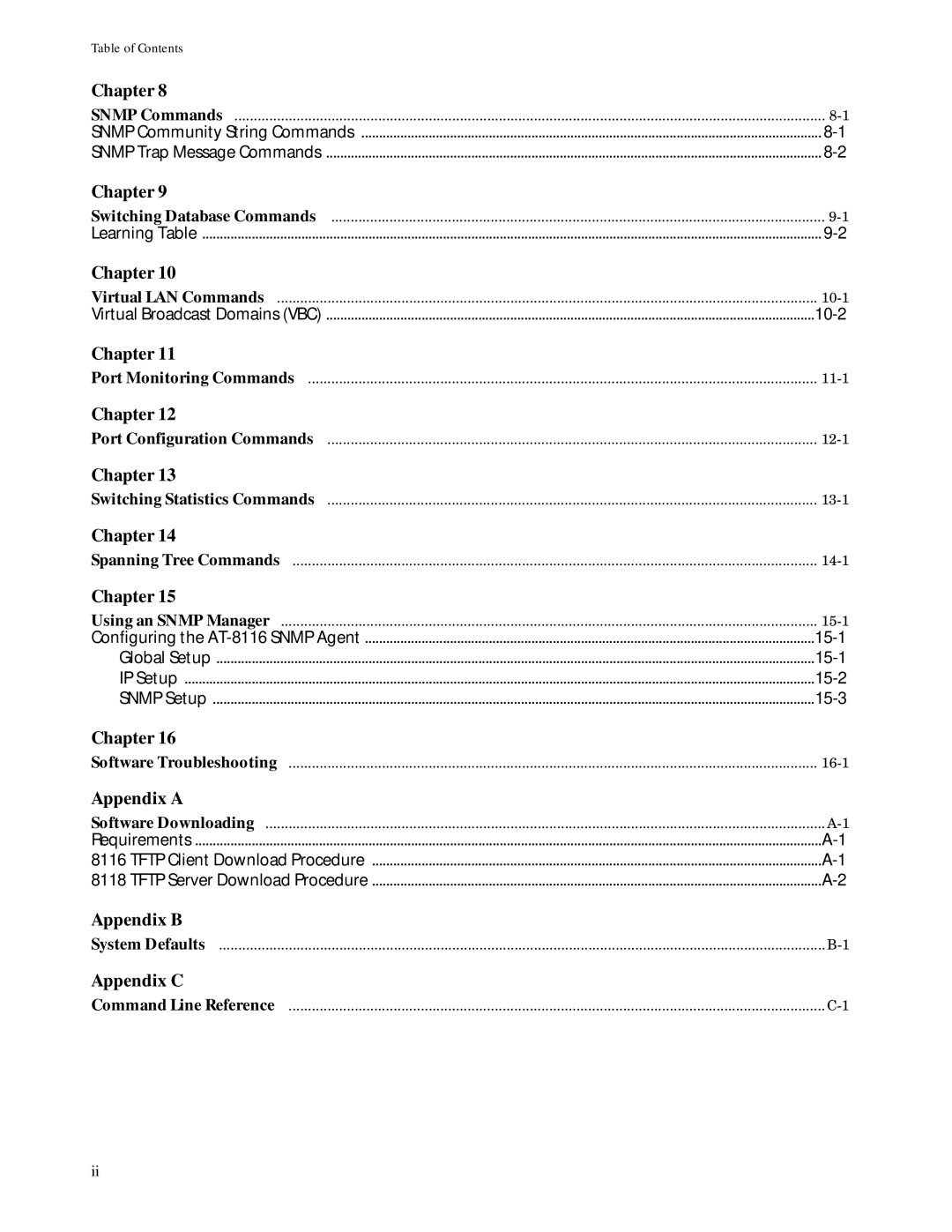 Allied Telesis at-8116 manual Appendix B 