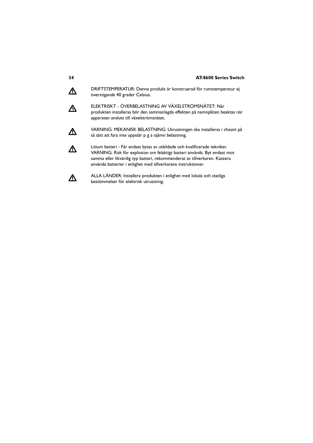 Allied Telesis AT-8624T/2M, AT-8624POE, AT-8648T/2SP manual AT-8600 Series Switch 