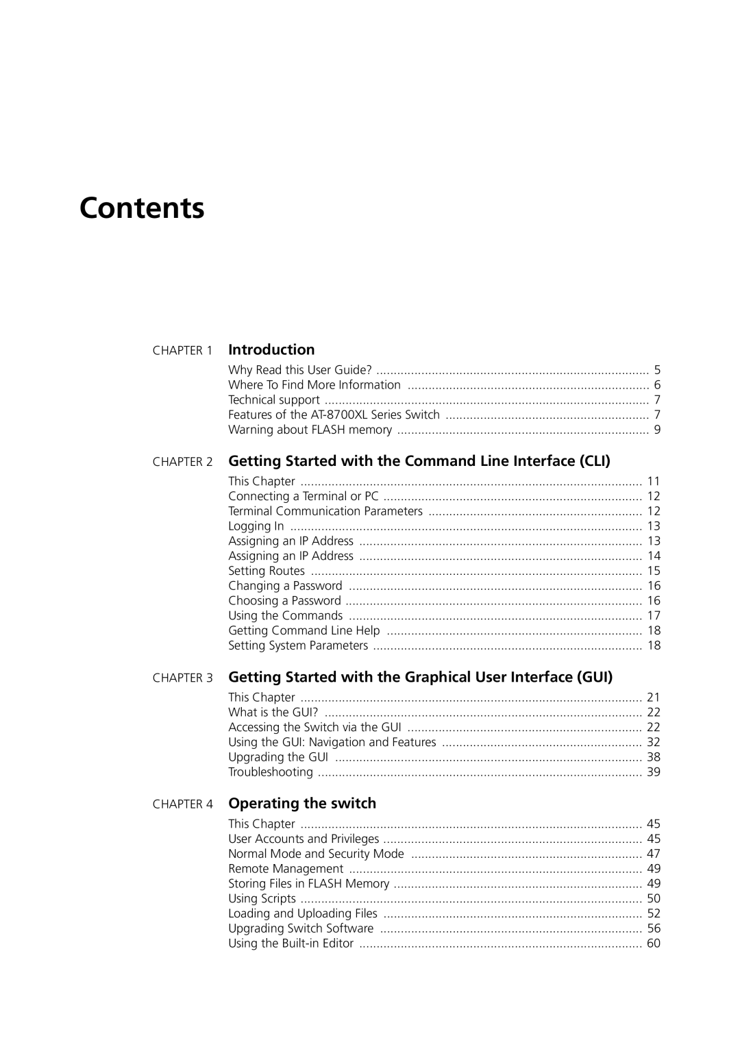 Allied Telesis at-8700xl series switch manual Contents 