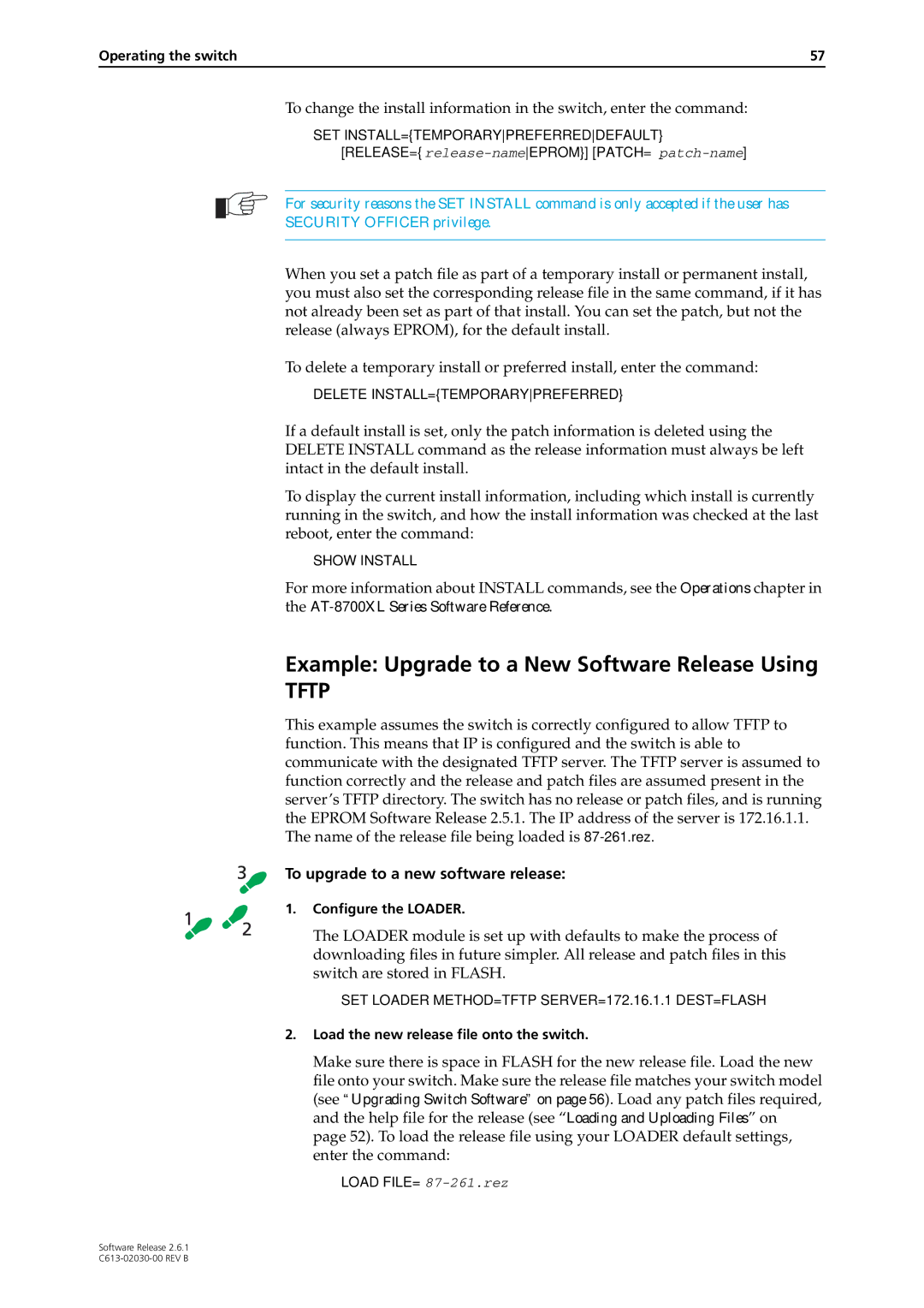 Allied Telesis at-8700xl series switch manual Example Upgrade to a New Software Release Using 