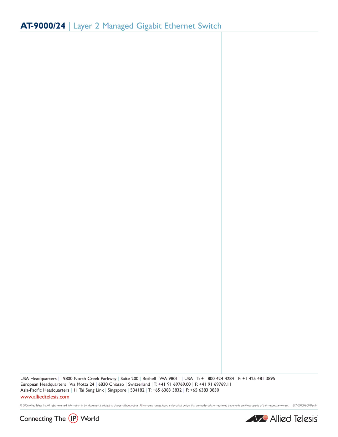 Allied Telesis 28 manual AT-9000/24 Layer 2 Managed Gigabit Ethernet Switch 