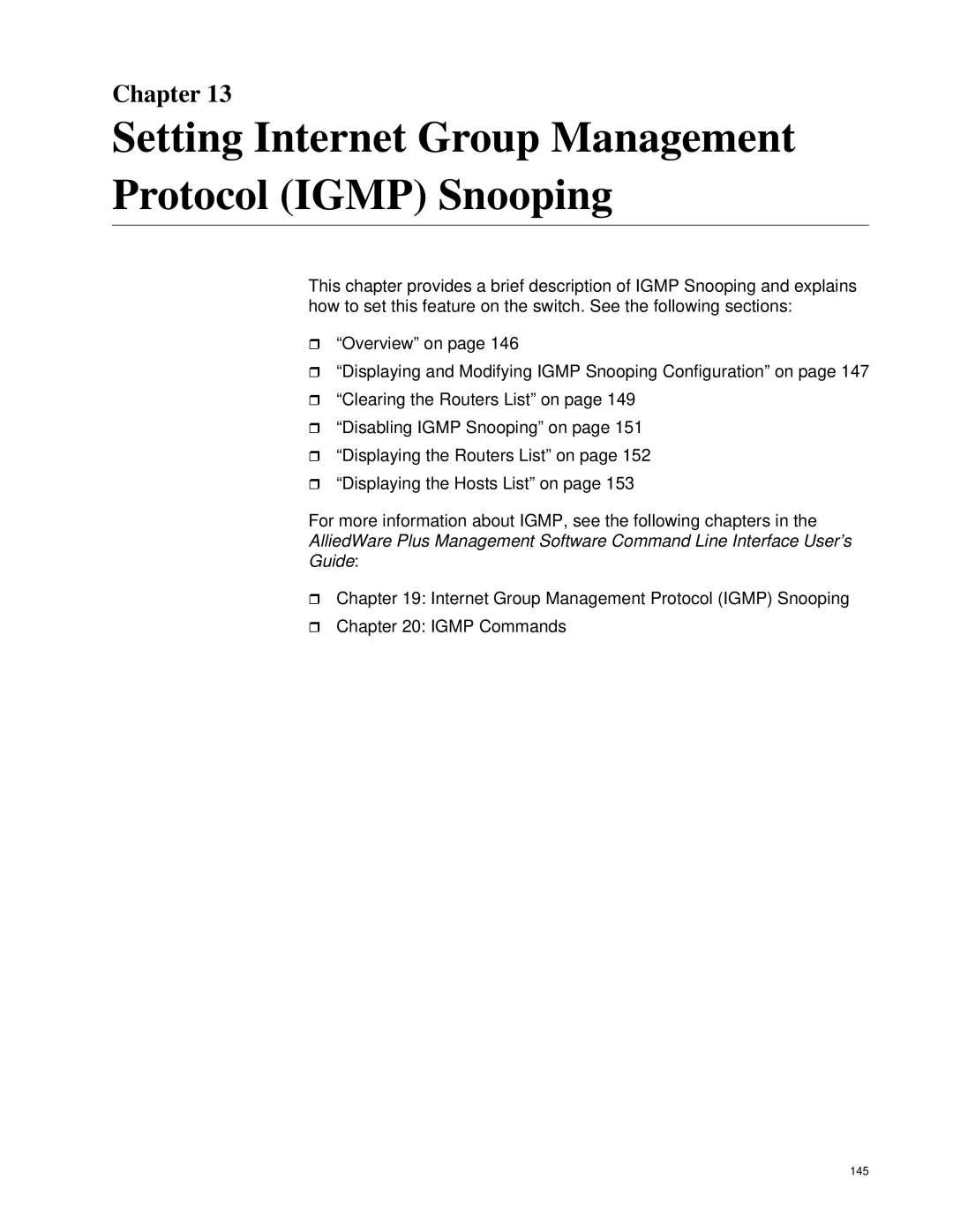 Allied Telesis AT-9000/52, AT-9000/28SP manual Setting Internet Group Management Protocol Igmp Snooping, Chapter 