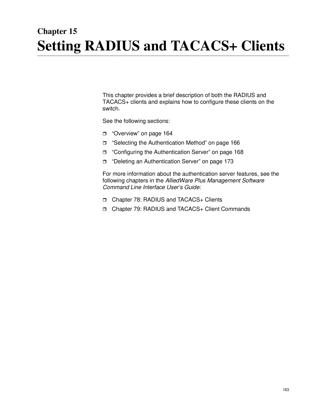 Allied Telesis AT-9000/52, AT-9000/28SP manual Setting Radius and TACACS+ Clients, Chapter 