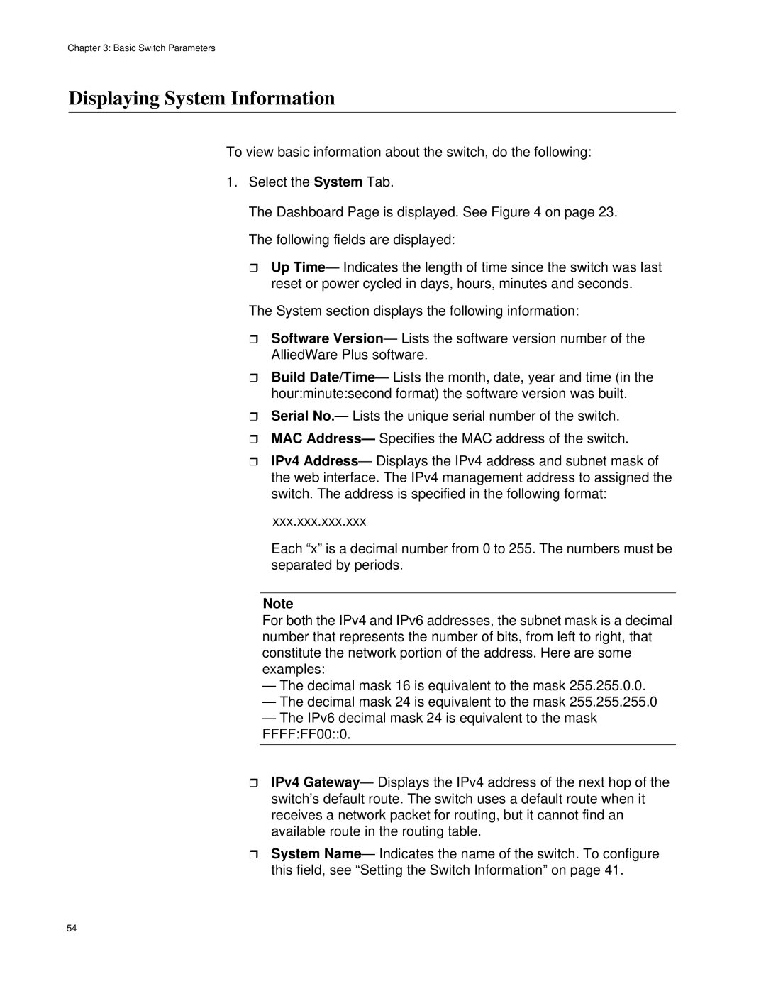 Allied Telesis AT-9000/52, AT-9000/28SP manual Displaying System Information 