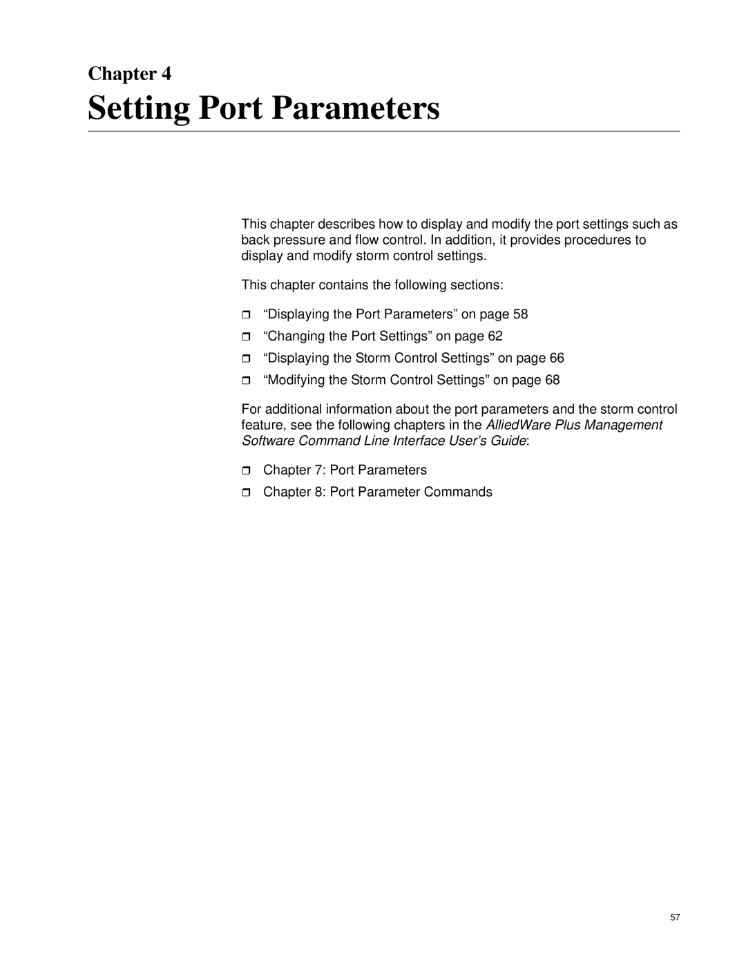 Allied Telesis AT-9000/52, AT-9000/28SP manual Setting Port Parameters, Chapter 