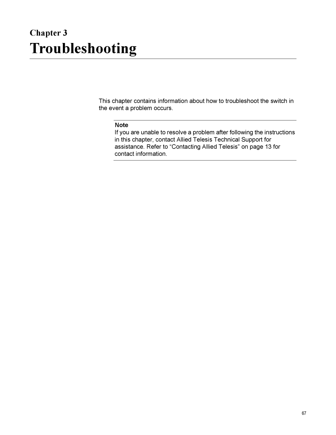 Allied Telesis AT-9408LC/SP, AT-9424T/POE manual Troubleshooting 