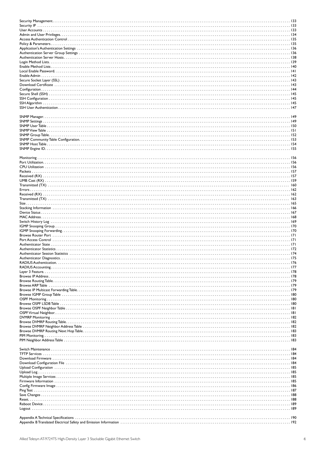 Allied Telesis AT-9724TS specifications 133 