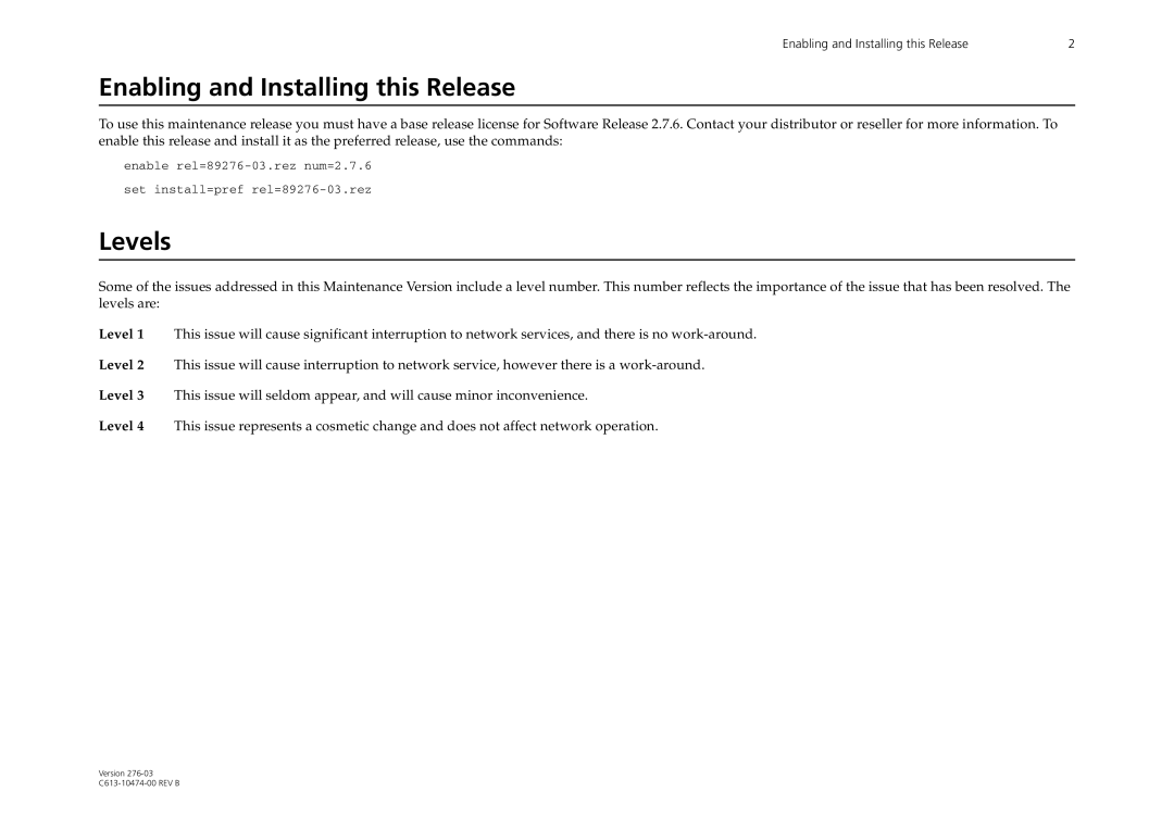 Allied Telesis AT-9900 Series manual Enabling and Installing this Release 