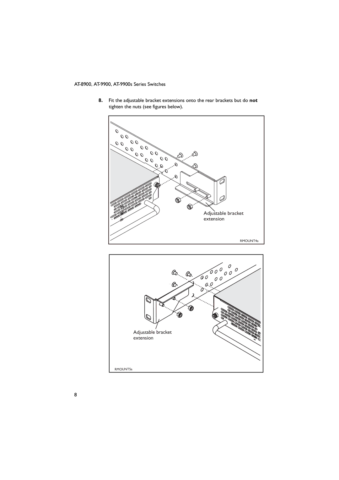 Allied Telesis AT-9900s manual Adjustable bracket 