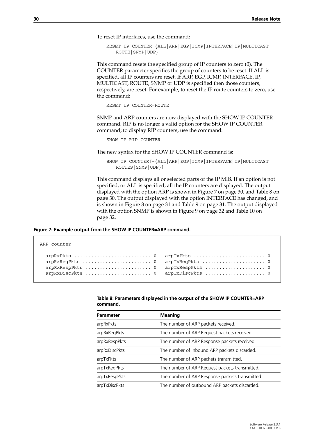 Allied Telesis AT-AR300 manual To reset IP interfaces, use the command 