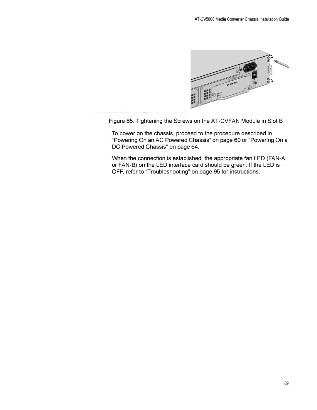 Allied Telesis AT-CV5000 manual AT-CV5PWRAC 