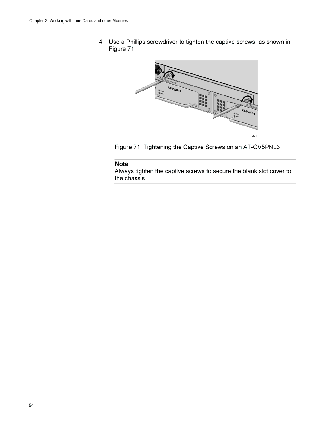 Allied Telesis AT-CV5000 manual AT-PWR14 