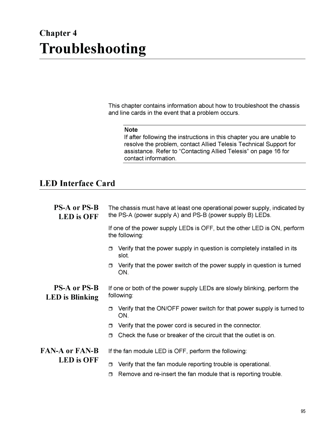 Allied Telesis AT-CV5000 manual Troubleshooting 