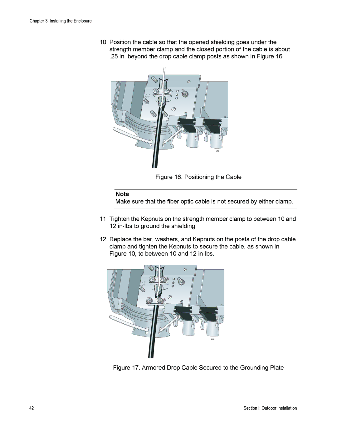 Allied Telesis AT-EN646, AT-iMG646PX-ON manual Armored Drop Cable Secured to the Grounding Plate 