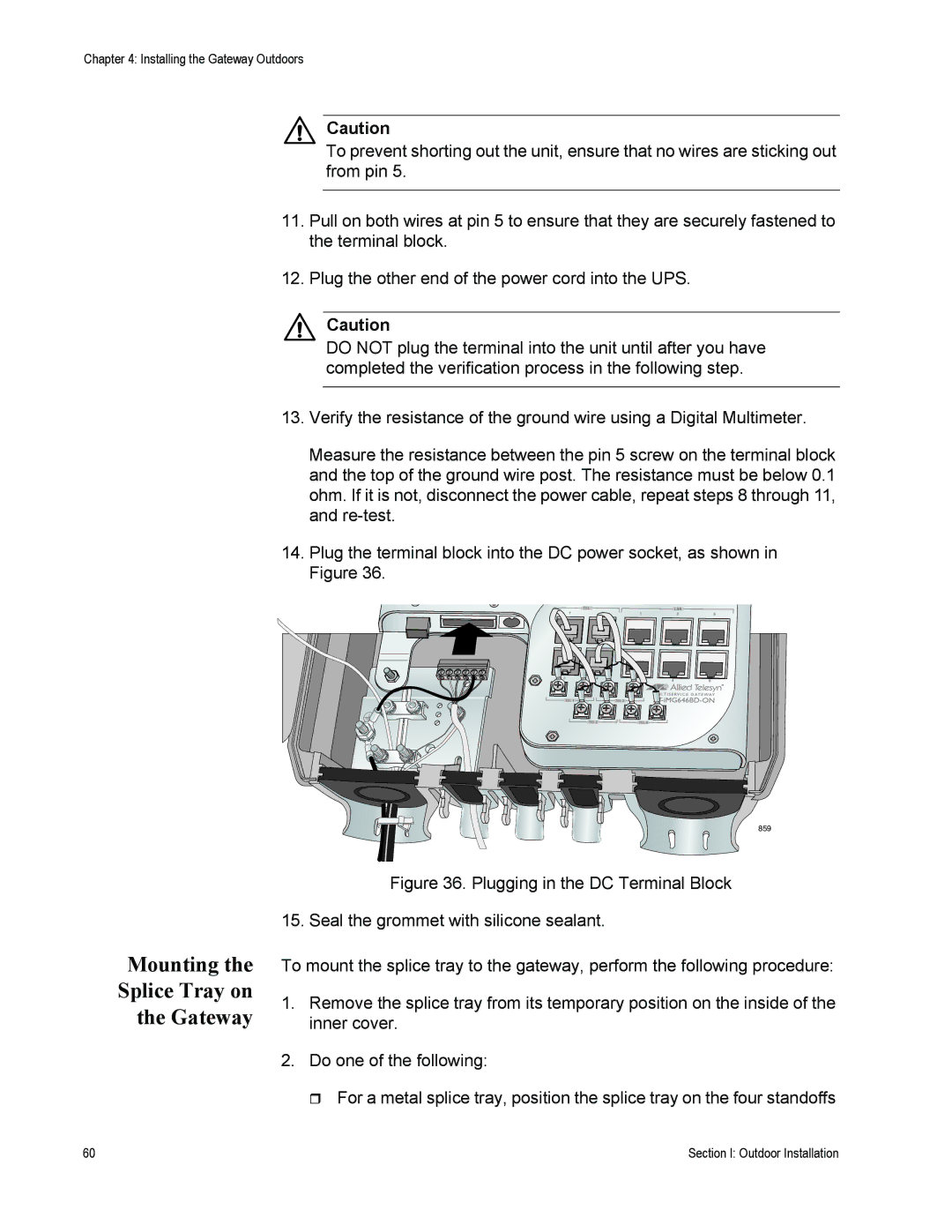 Allied Telesis AT-EN646, AT-iMG646PX-ON manual Mounting the Splice Tray on the Gateway 