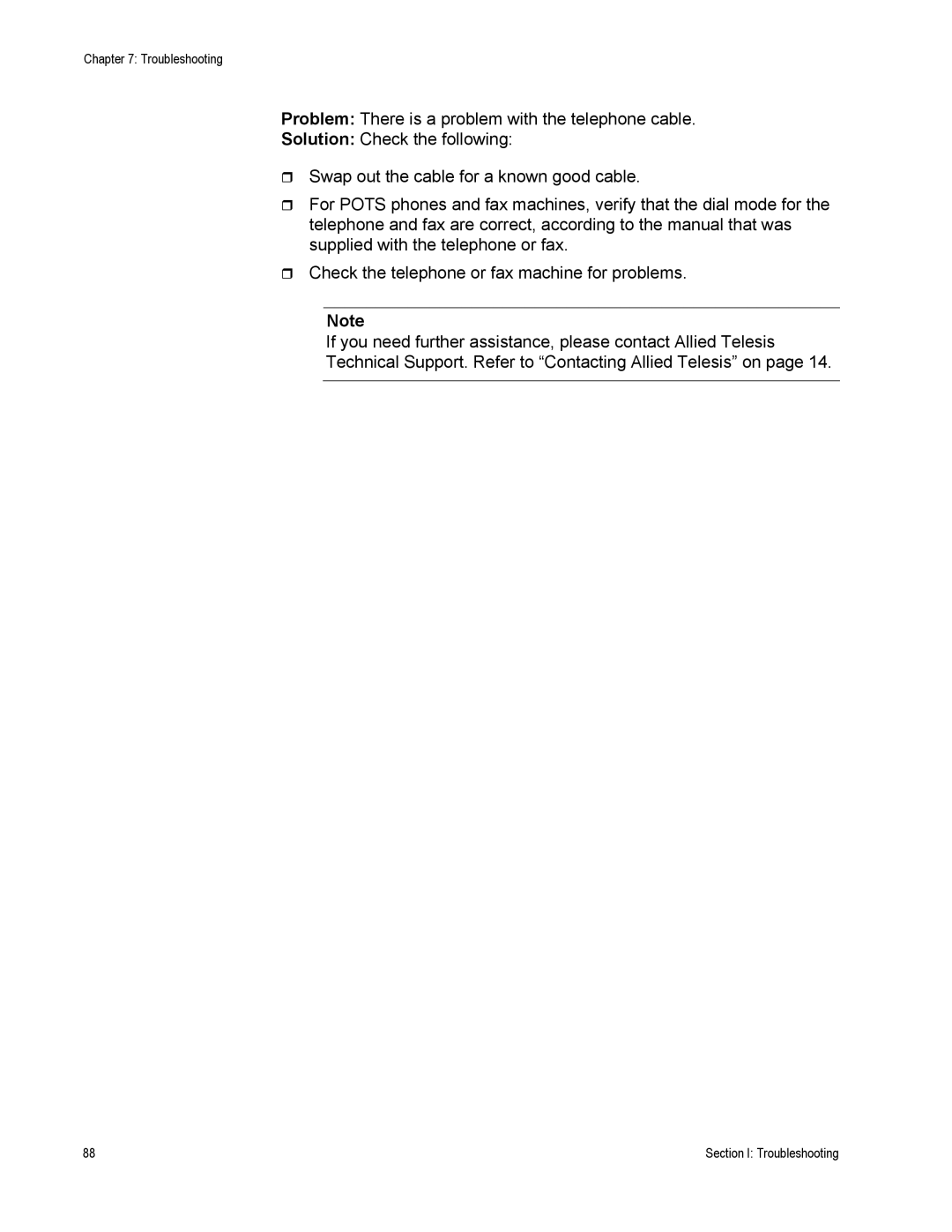 Allied Telesis AT-EN646, AT-iMG646PX-ON manual Troubleshooting 