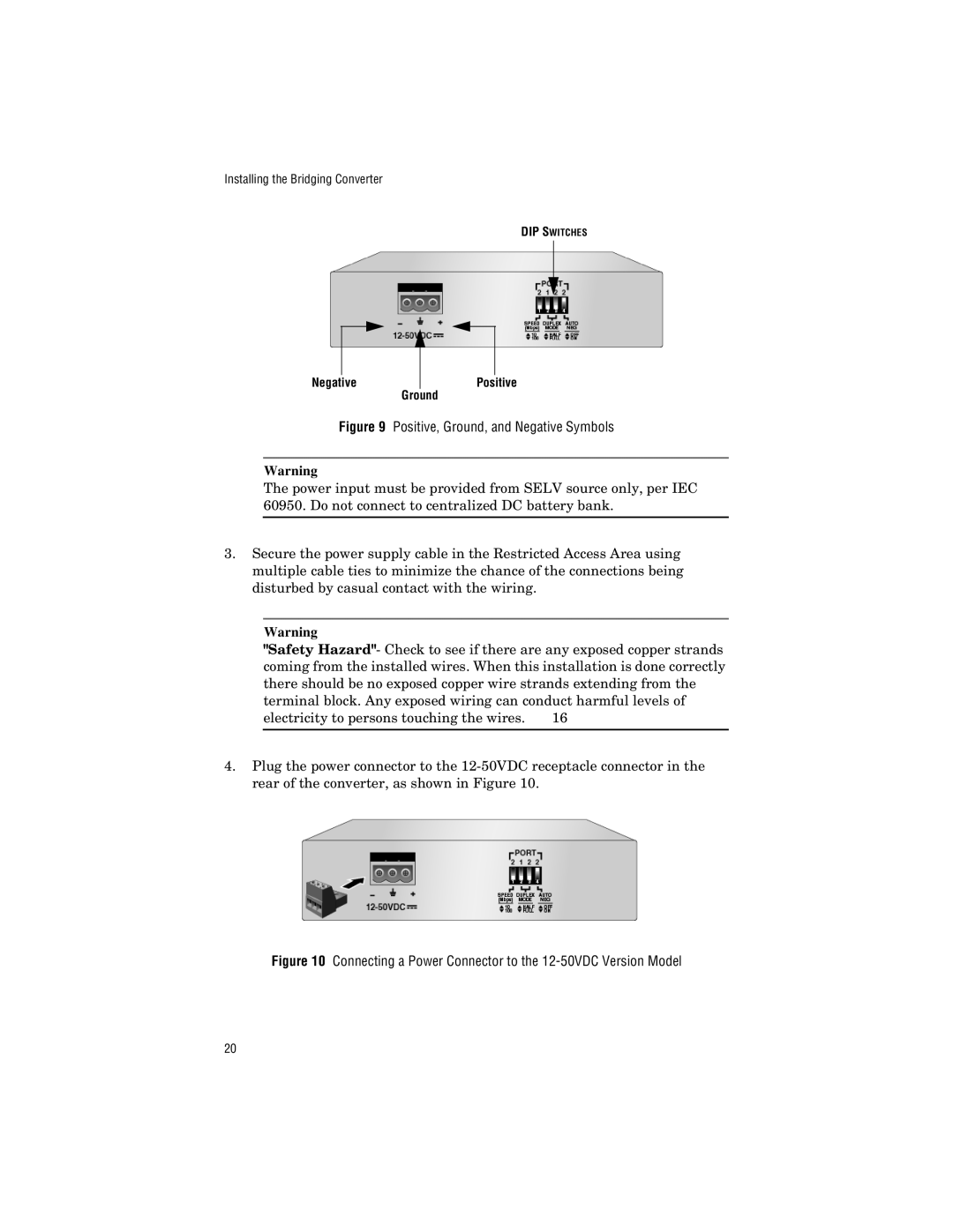 Allied Telesis AT-FS238b/1, AT-FS238b/2, AT-FS238a/2, AT-FS238a/1 manual Positive, Ground, and Negative Symbols 