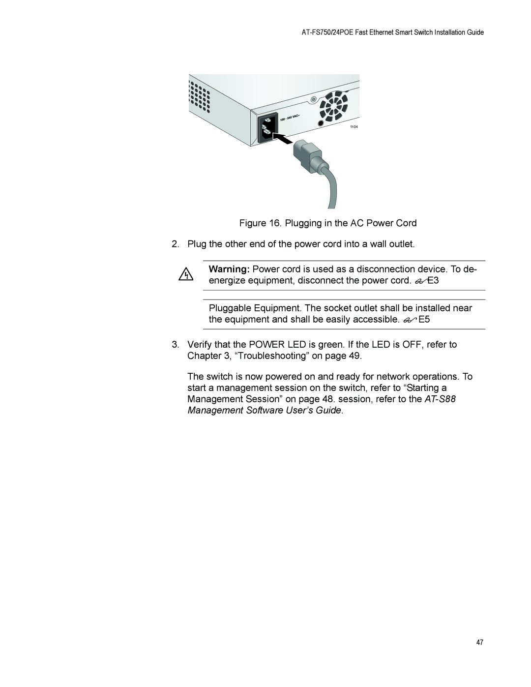 Allied Telesis AT-FS750/24POE manual 1104 