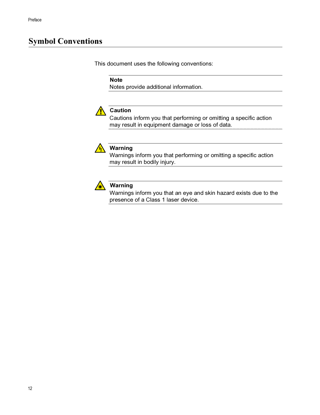 Allied Telesis AT-GS900/8PS manual Symbol Conventions 