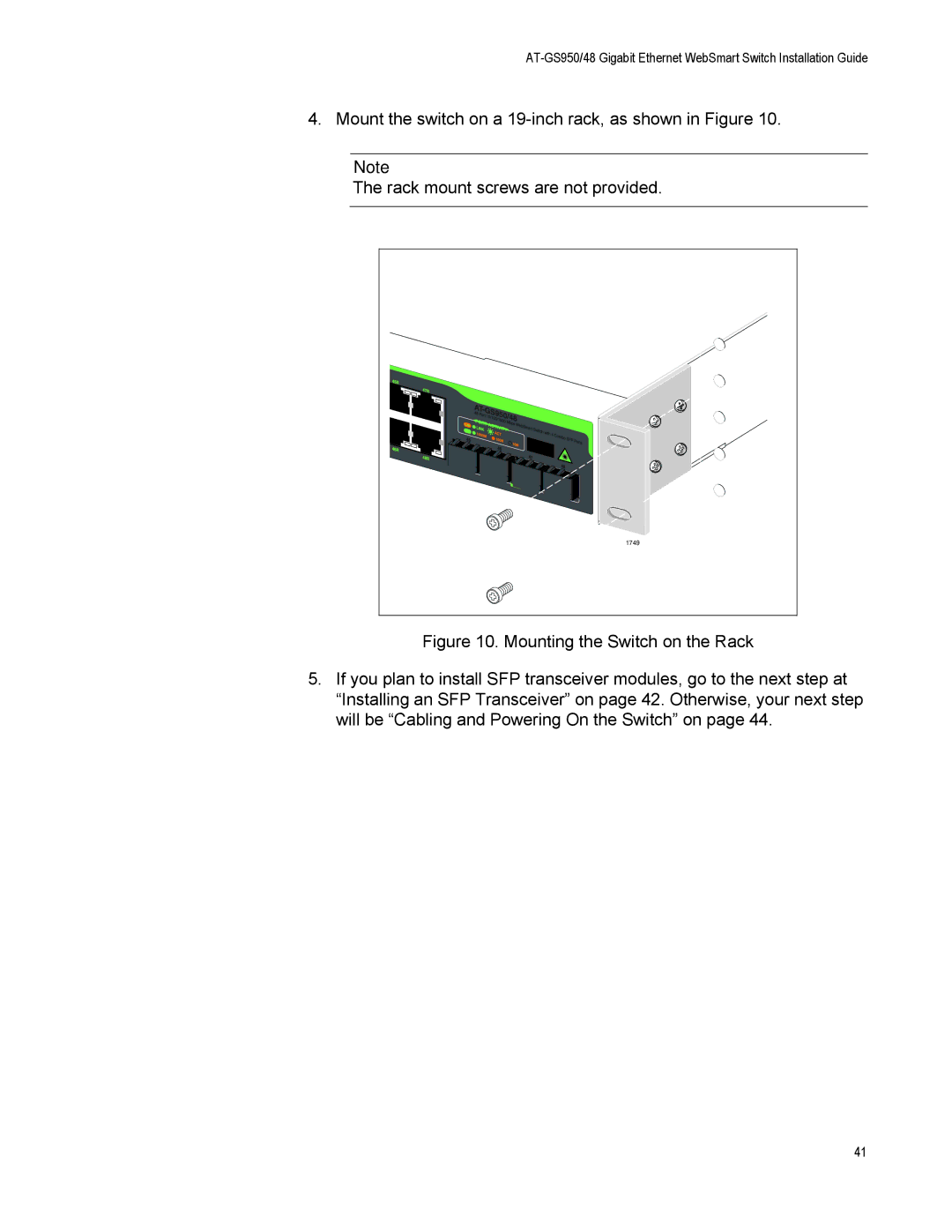 Allied Telesis AT-GS950/48 manual 1749 