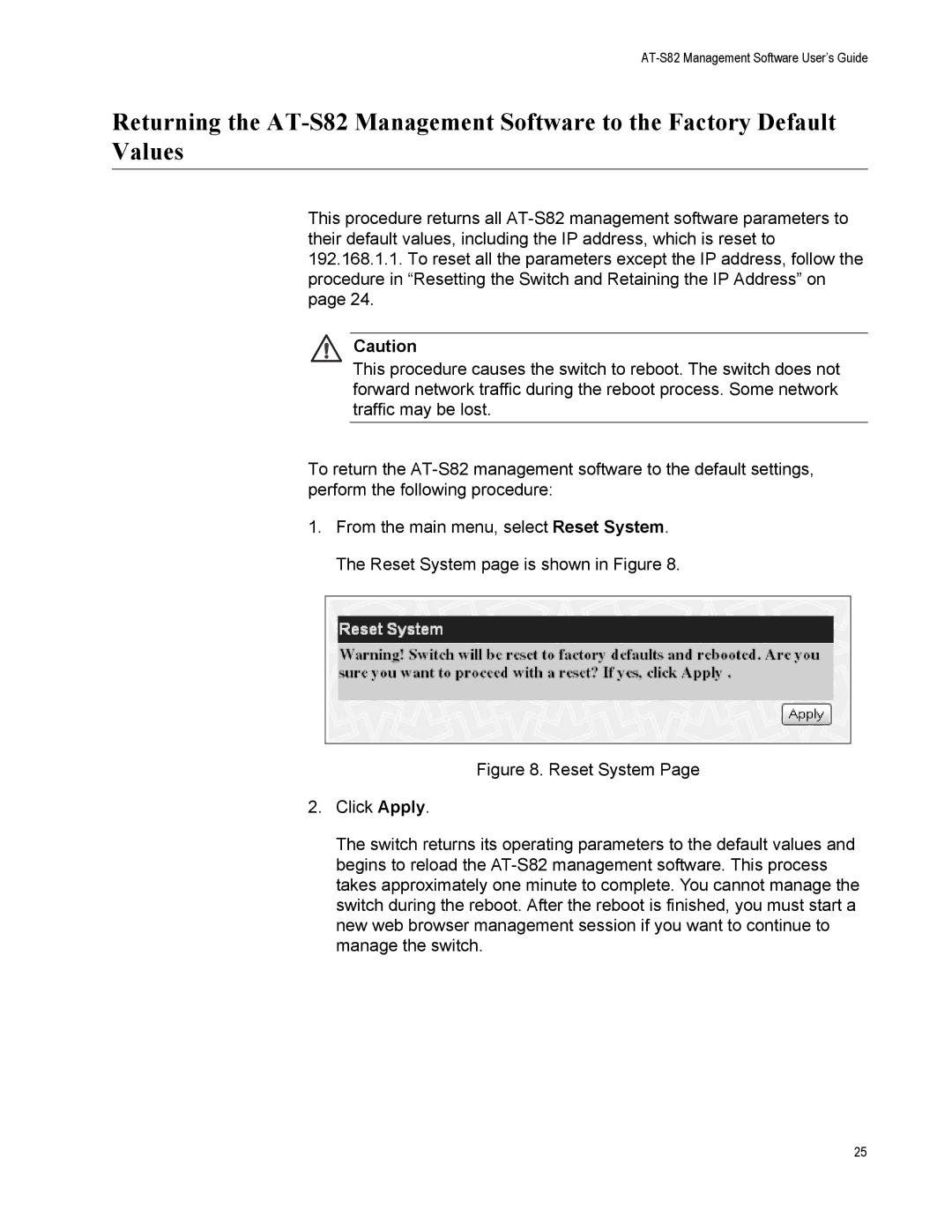 Allied Telesis AT-GS950/8 manual AT-S82 Management Software User’s Guide 