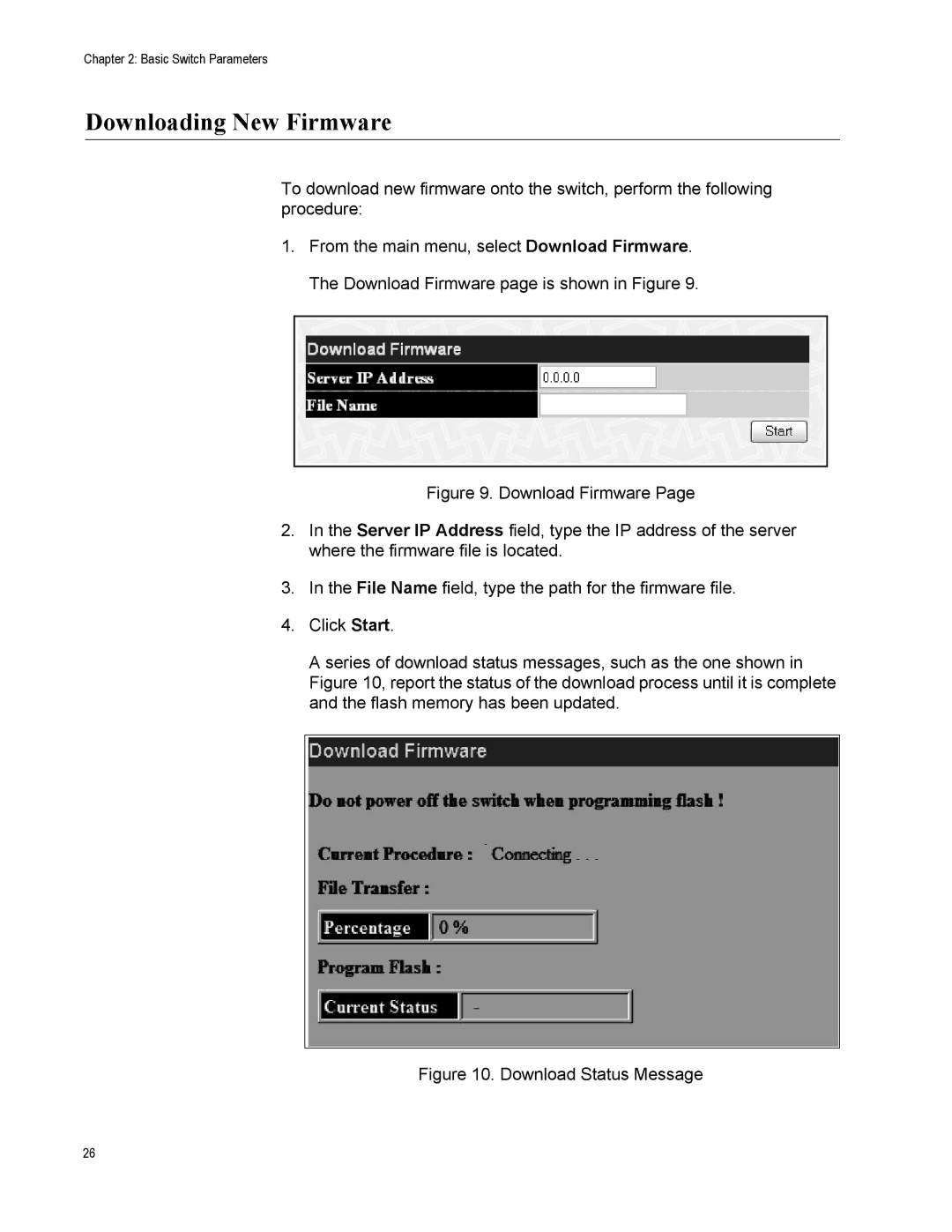 Allied Telesis AT-GS950/8 manual Downloading New Firmware, Download Status Message 