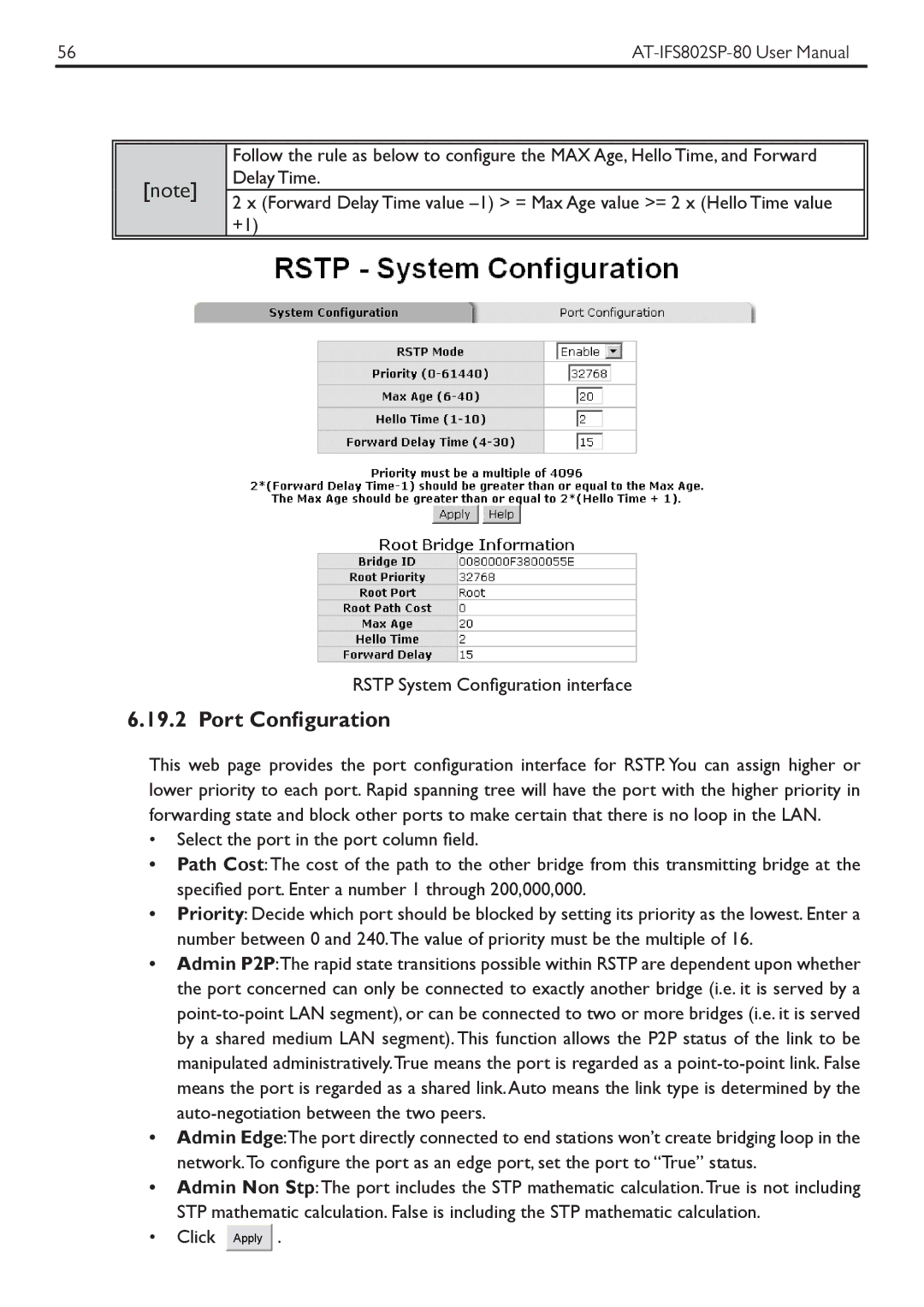 Allied Telesis AT-IFS802SP manual Port Configuration 