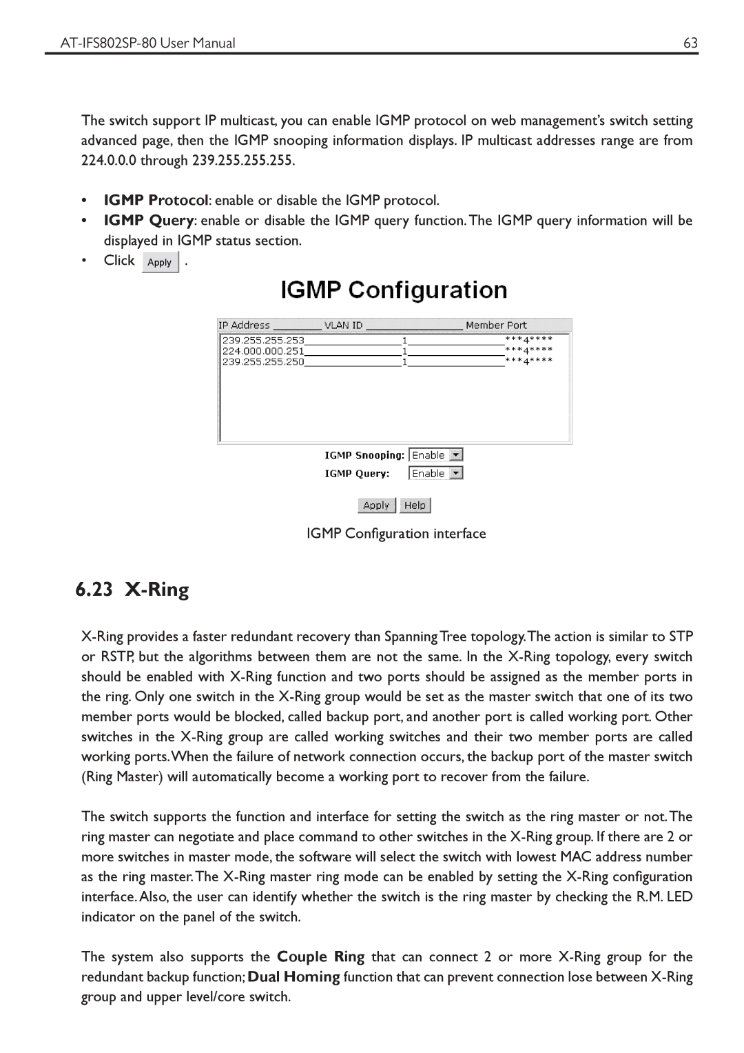 Allied Telesis AT-IFS802SP manual Ring 