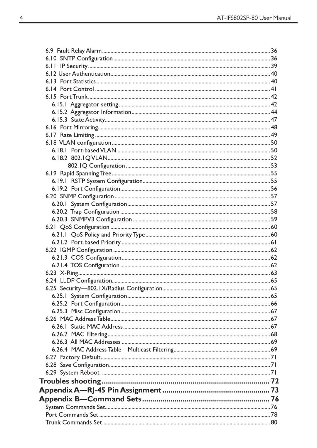 Allied Telesis AT-IFS802SP manual Appendix B-Command Sets, 21.3 