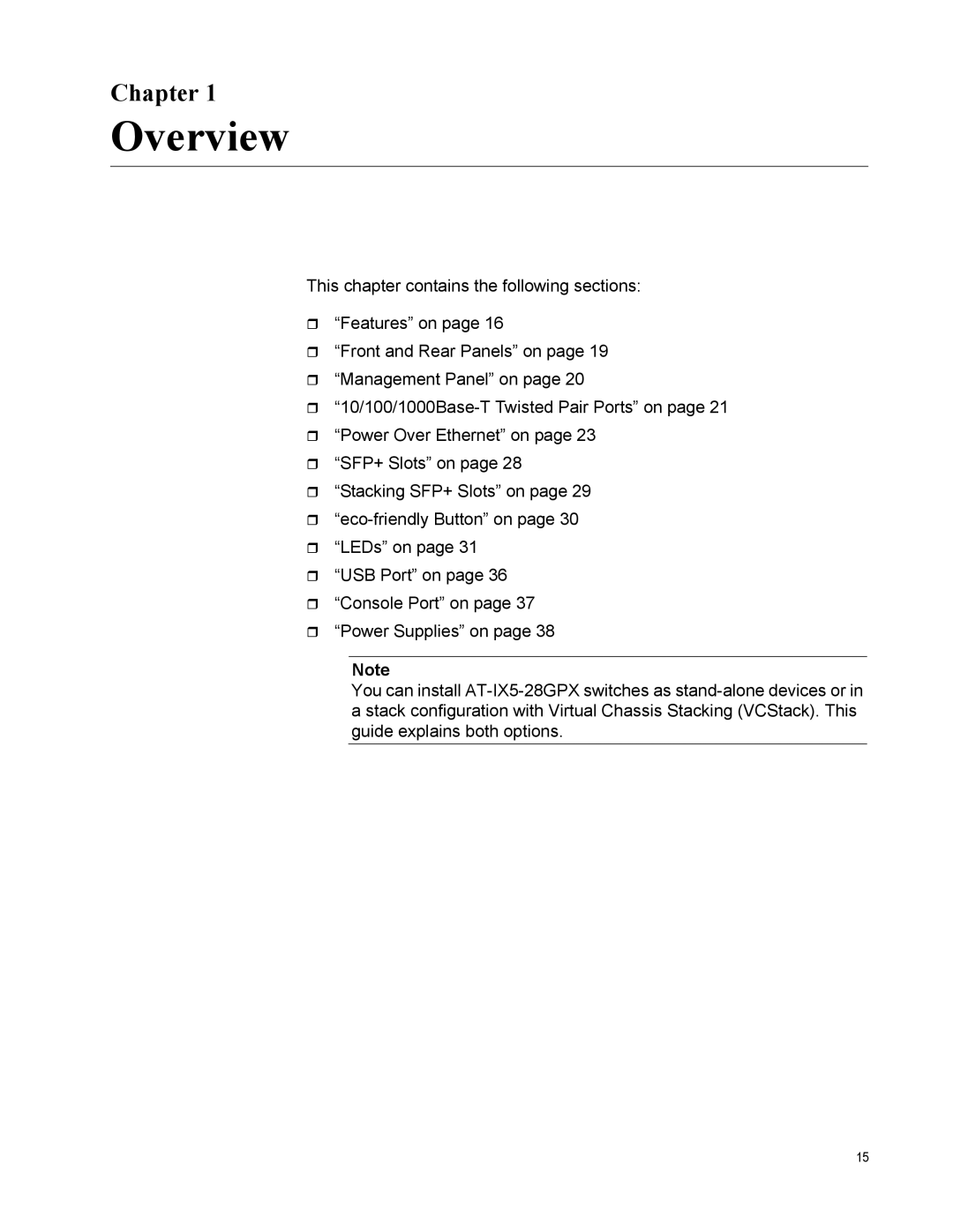 Allied Telesis AT-IX5-28GPX manual Overview, Chapter 