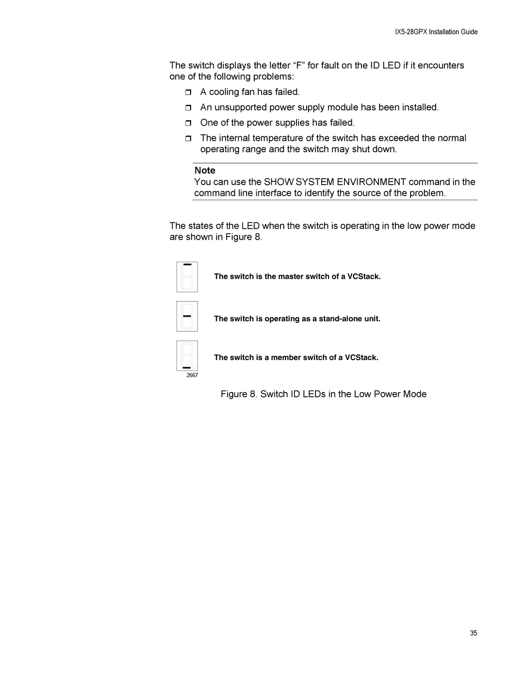 Allied Telesis AT-IX5-28GPX manual Switch ID LEDs in the Low Power Mode 