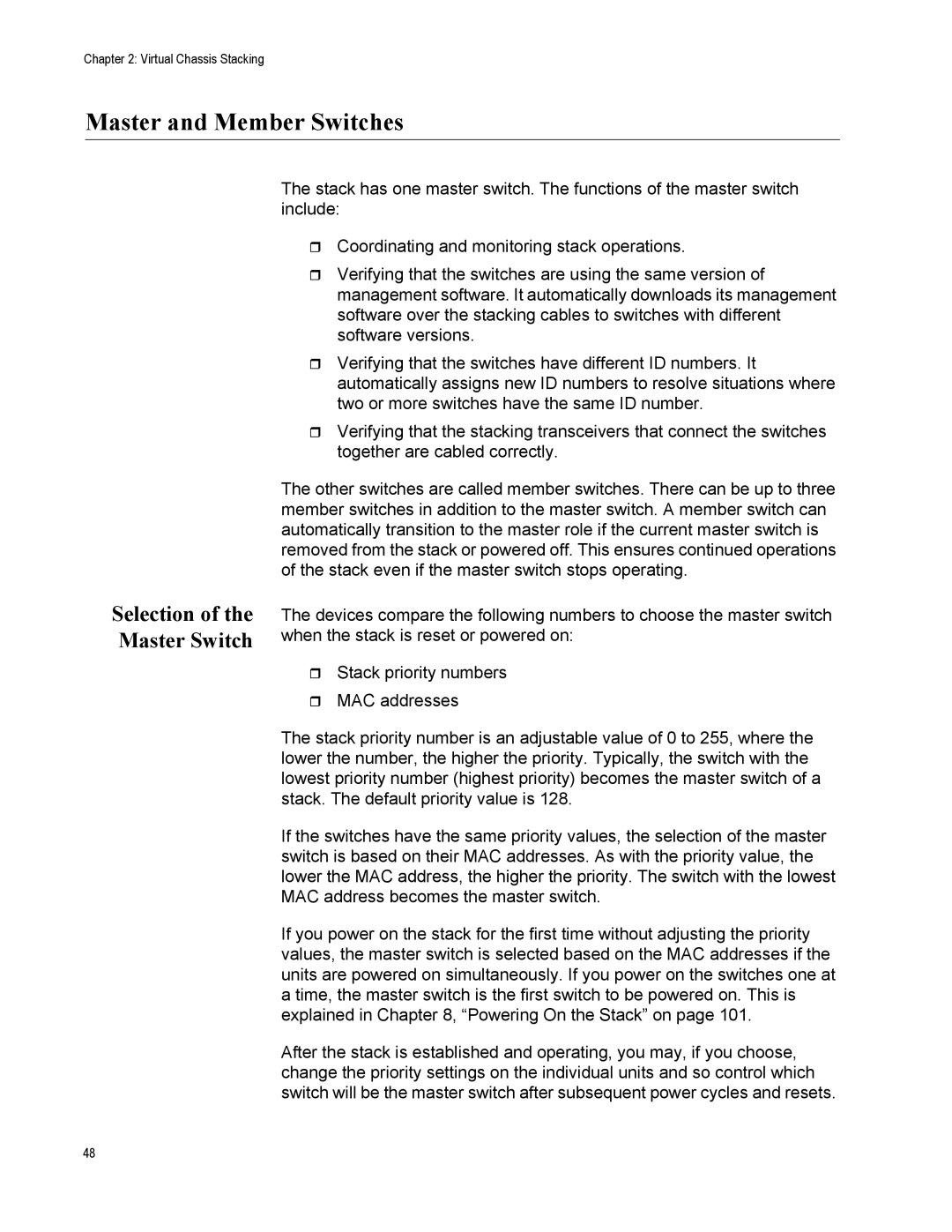 Allied Telesis AT-IX5-28GPX manual Master and Member Switches, Selection of the Master Switch 