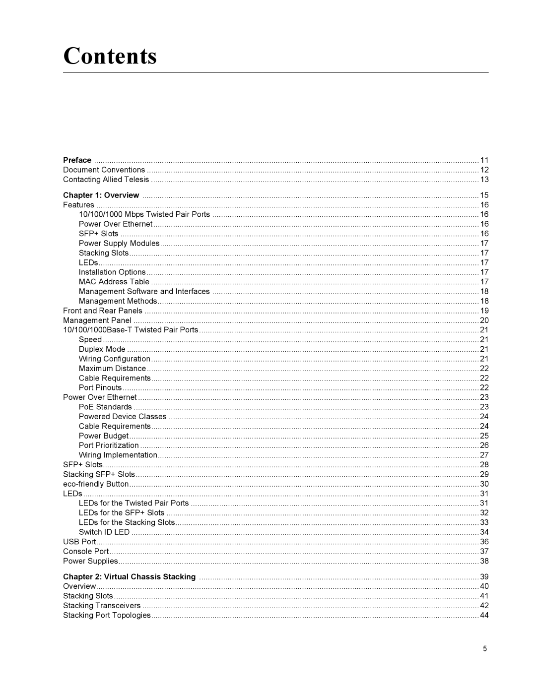 Allied Telesis AT-IX5-28GPX manual Contents 