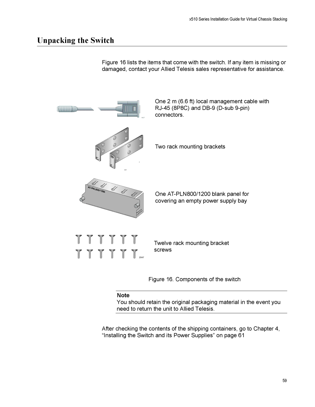 Allied Telesis AT-IX5-28GPX manual Unpacking the Switch 