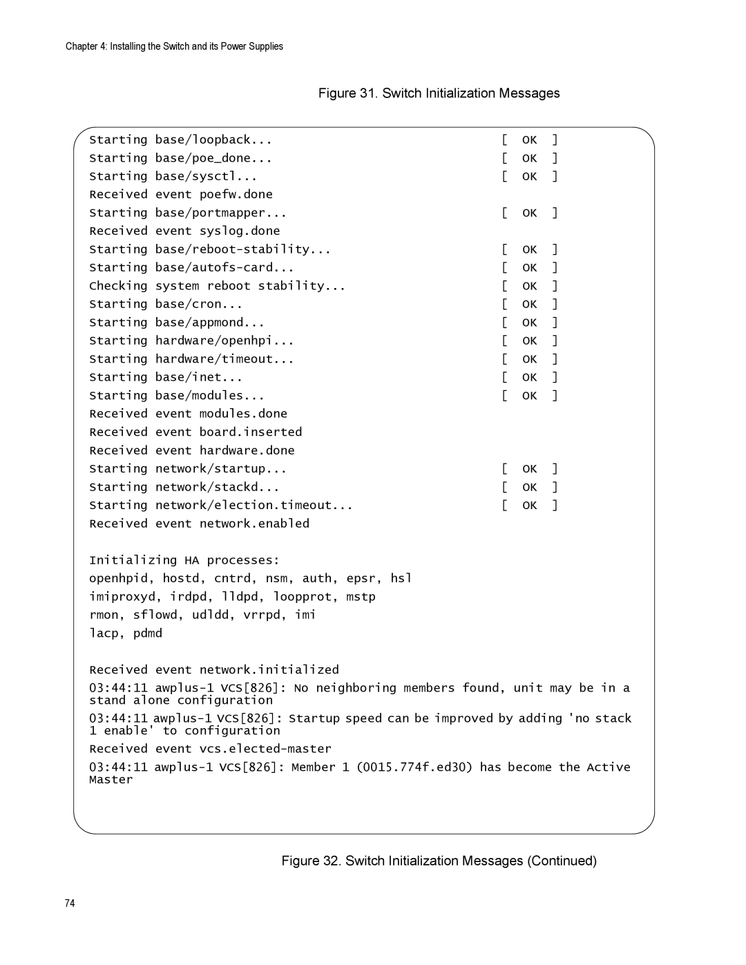 Allied Telesis AT-IX5-28GPX manual Switch Initialization Messages 