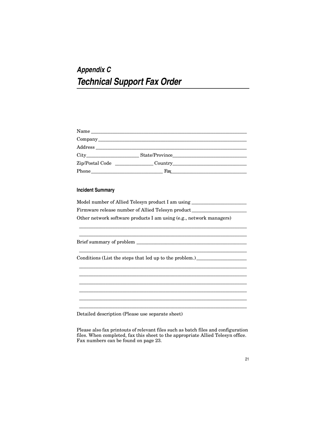 Allied Telesis AT-MC101XL, AT-MC102XL, AT-MC103LH, AT-MC103XL manual Technical Support Fax Order 