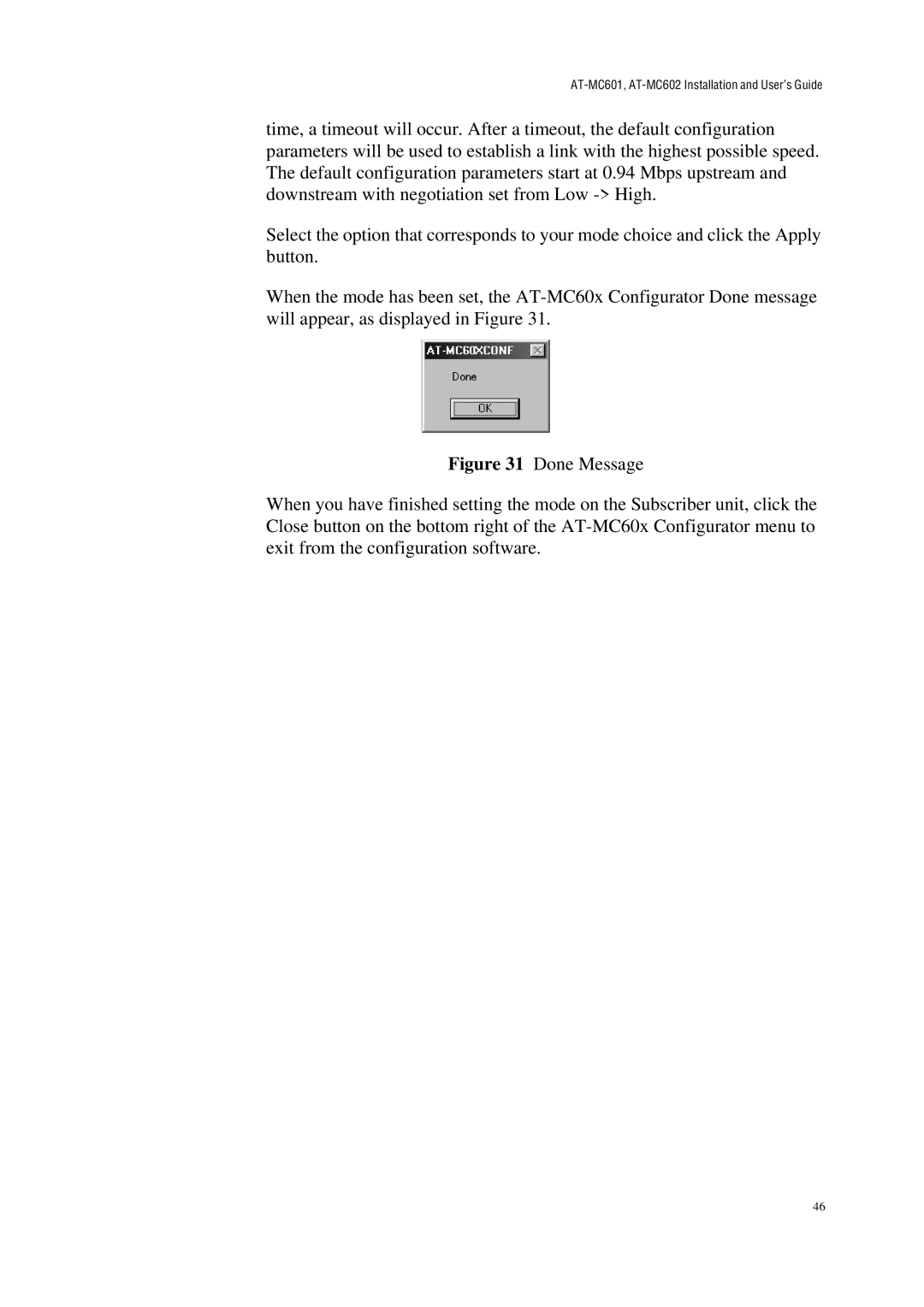 Allied Telesis manual AT-MC601, AT-MC602 Installation and User’s Guide 