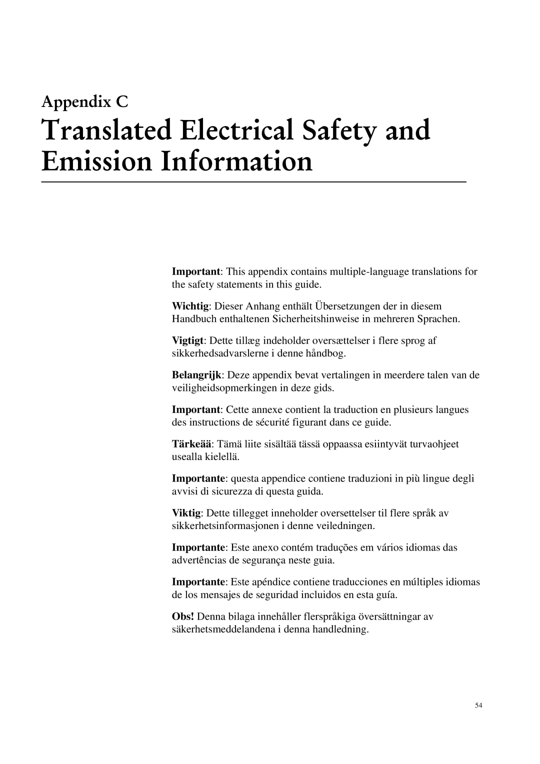 Allied Telesis AT-MC601 manual Translated Electrical Safety and Emission Information 