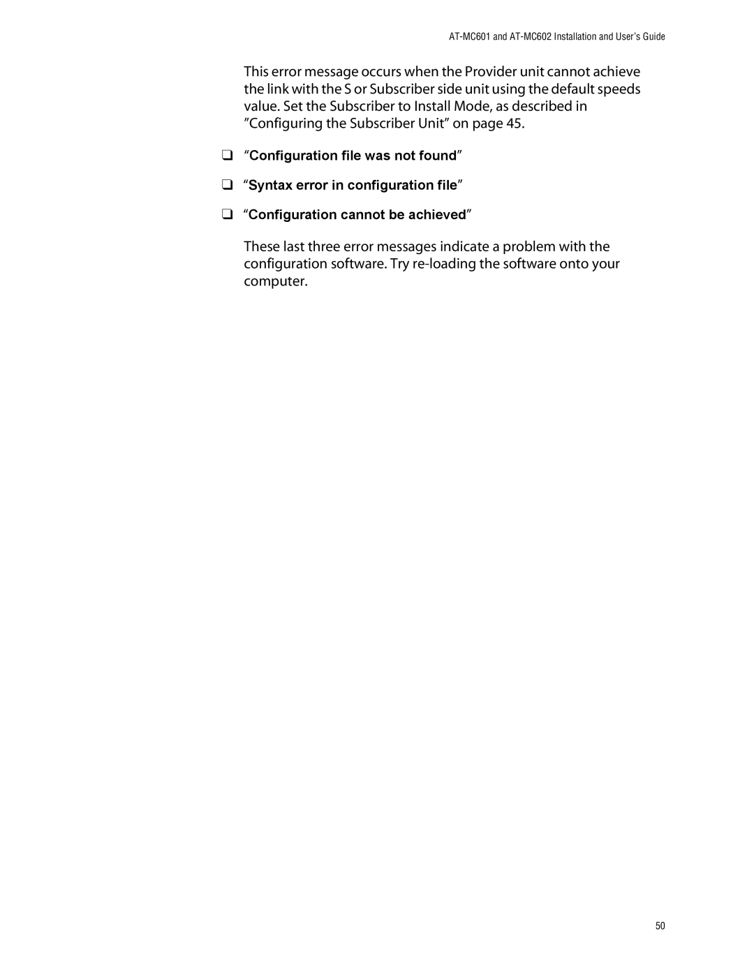 Allied Telesis manual AT-MC601 and AT-MC602 Installation and User’s Guide 