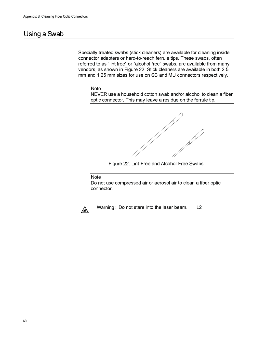 Allied Telesis AT-PC232/POE manual Using a Swab 