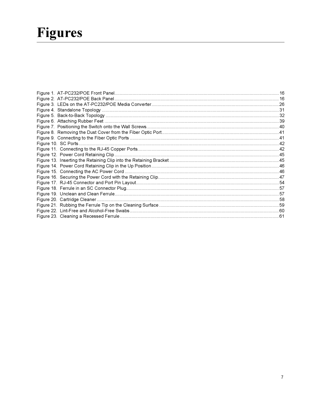 Allied Telesis AT-PC232/POE manual Figures 