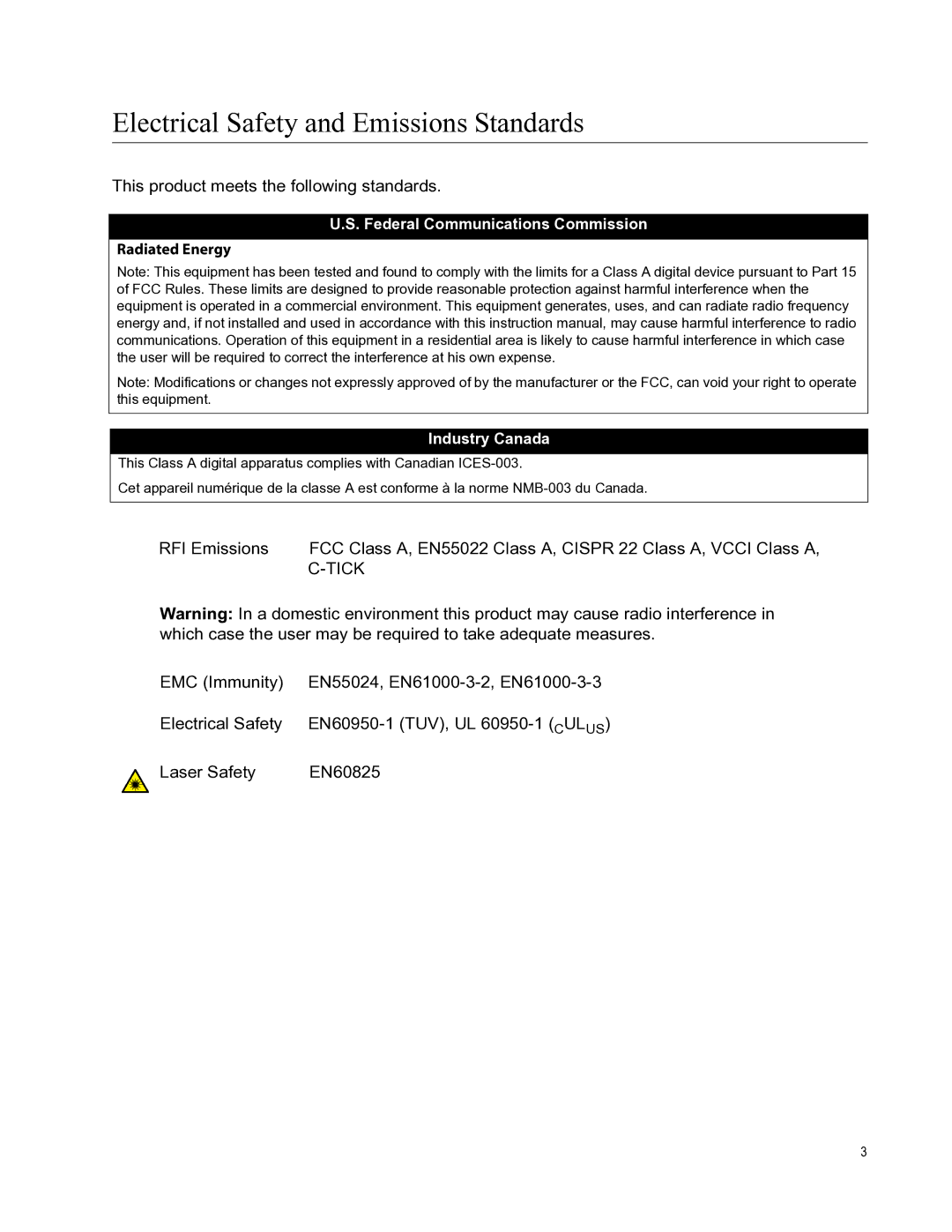 Allied Telesis AT-PWR06, AT-DC2552XS, AT-FAN06 manual Electrical Safety and Emissions Standards, Tick 