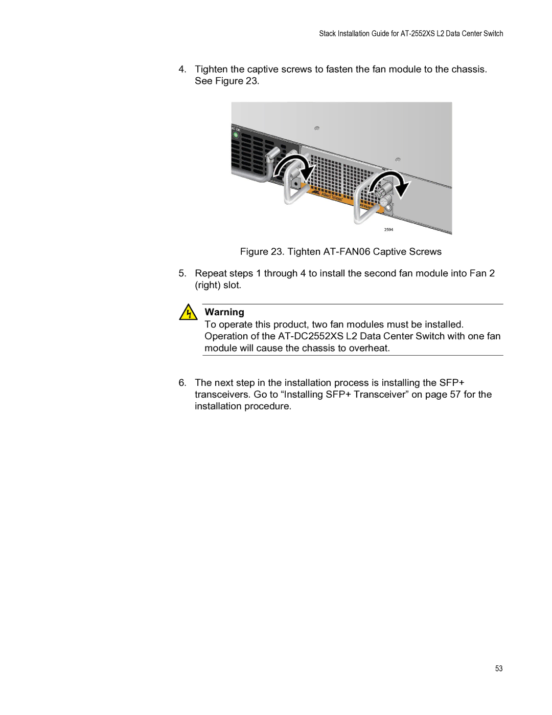 Allied Telesis AT-FAN06, AT-PWR06, AT-DC2552XS manual Stack Installation Guide for AT-2552XS L2 Data Center Switch 