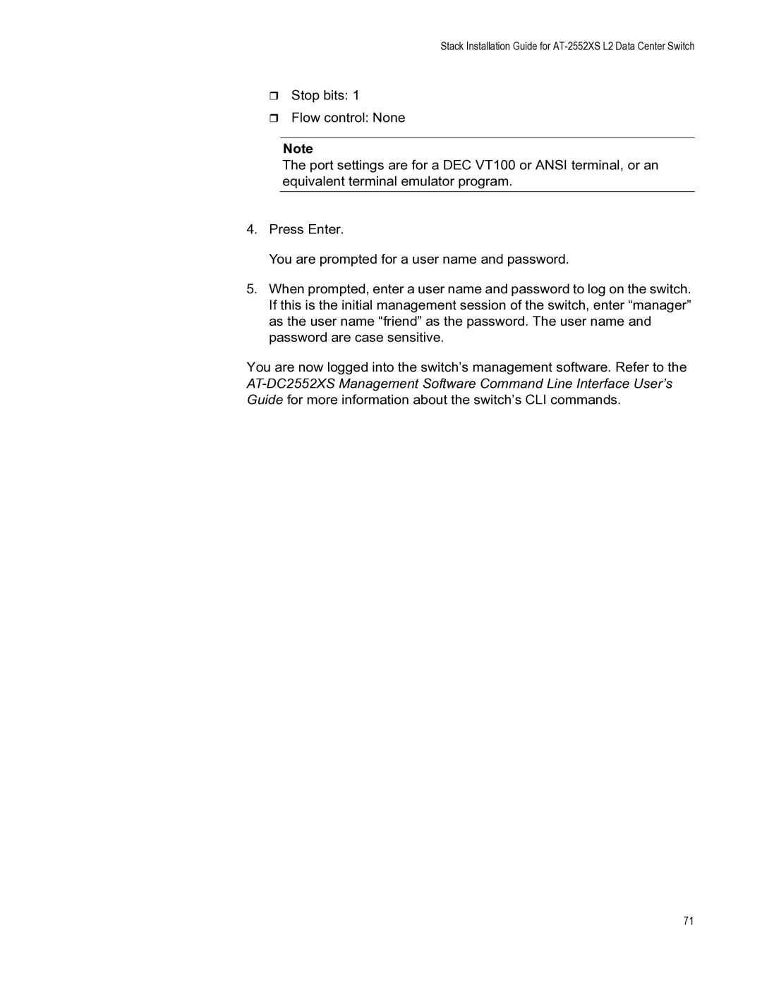 Allied Telesis AT-FAN06, AT-PWR06, AT-DC2552XS manual Stack Installation Guide for AT-2552XS L2 Data Center Switch 