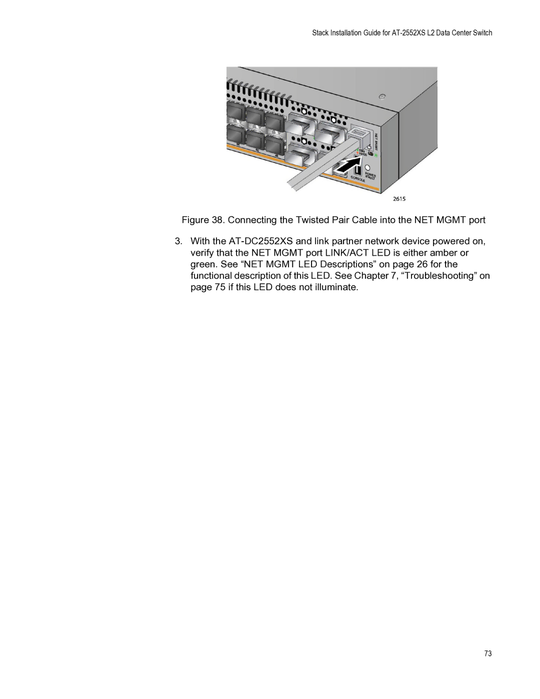 Allied Telesis AT-DC2552XS, AT-PWR06, AT-FAN06 manual Stack Installation Guide for AT-2552XS L2 Data Center Switch 