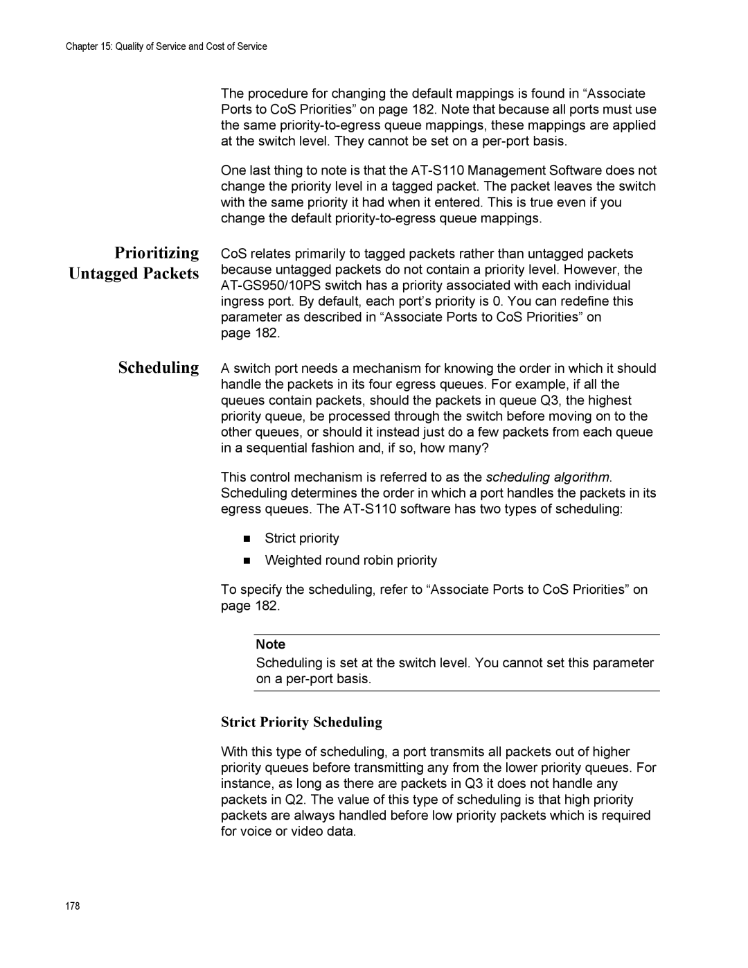 Allied Telesis AT-S110, AT-GS950/10PS manual Scheduling, Prioritizing Untagged Packets 