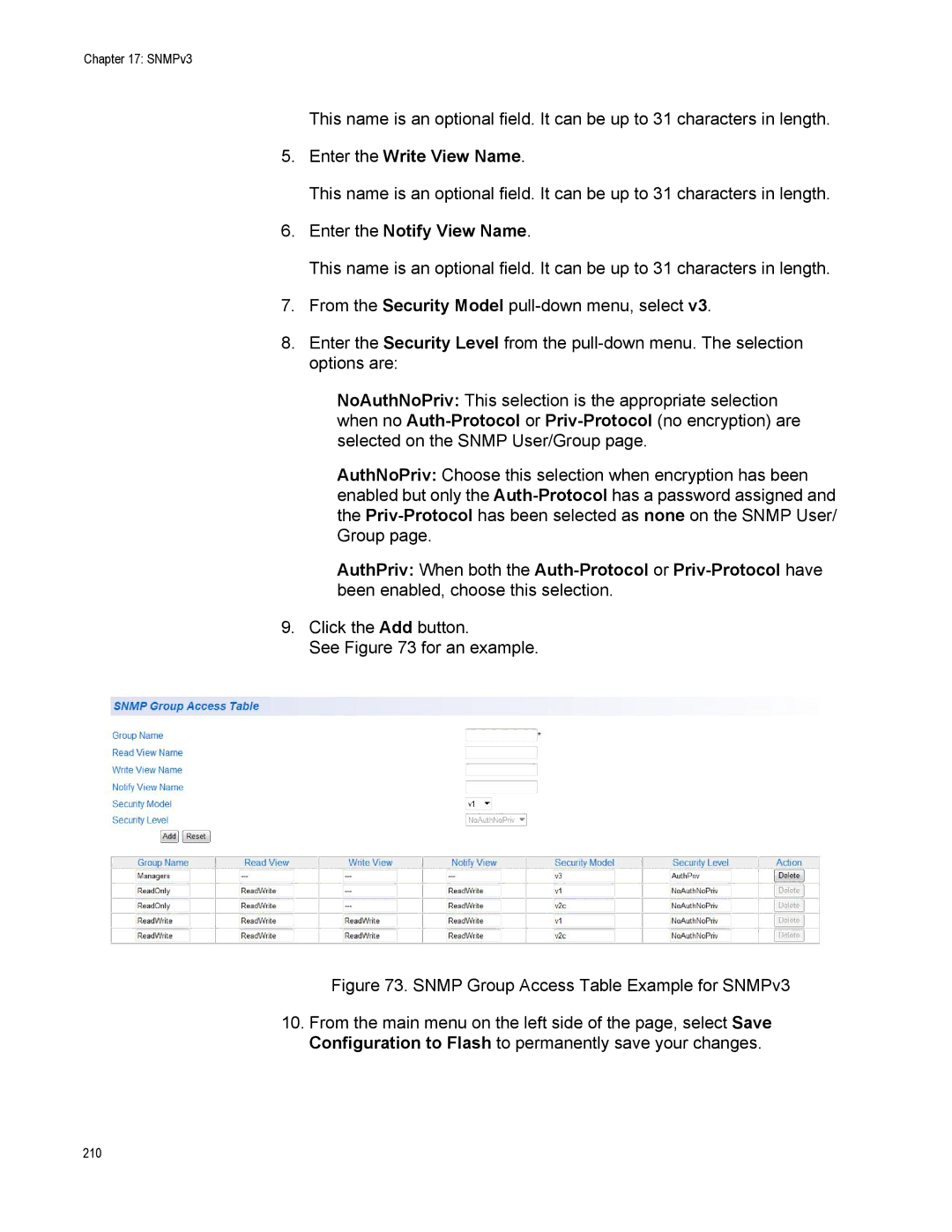 Allied Telesis AT-S110, AT-GS950/10PS manual Enter the Write View Name, Enter the Notify View Name 