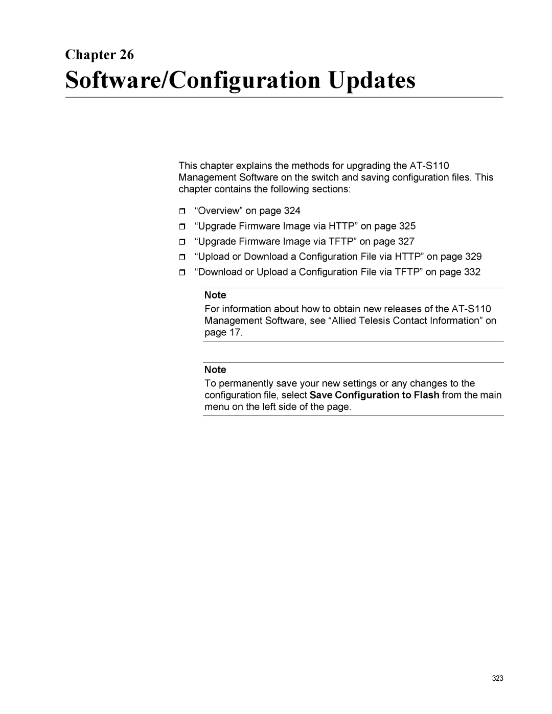 Allied Telesis AT-GS950/10PS, AT-S110 manual Software/Configuration Updates, Chapter 