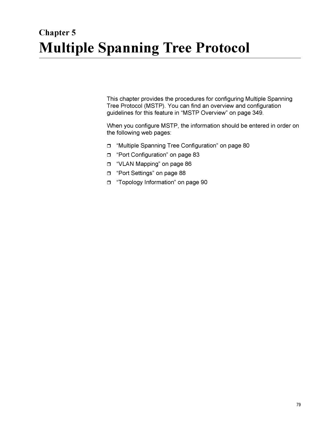 Allied Telesis AT-GS950/10PS, AT-S110 manual Multiple Spanning Tree Protocol, Chapter 