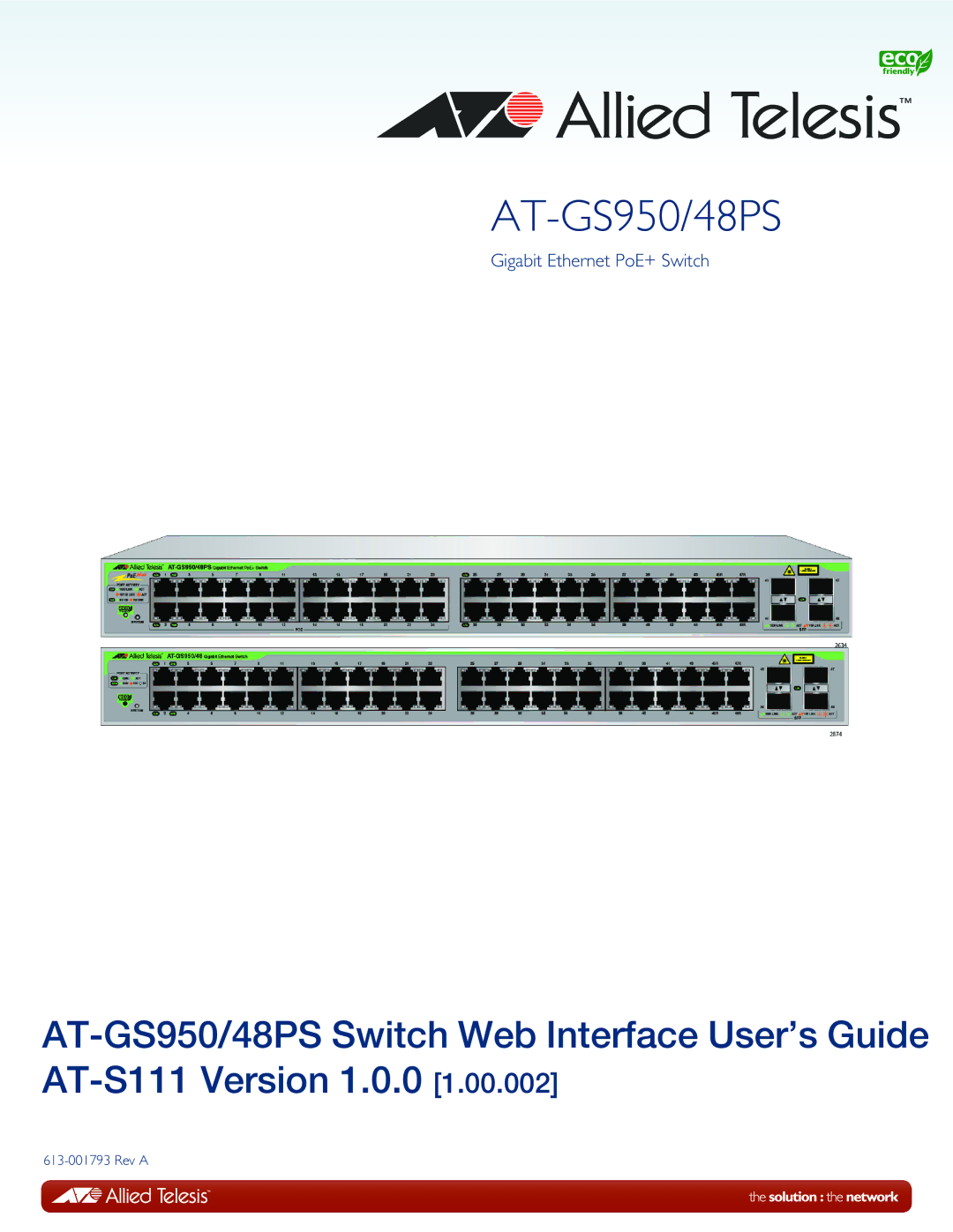 Allied Telesis AT-GS950/48PS, AT-S111 manual 